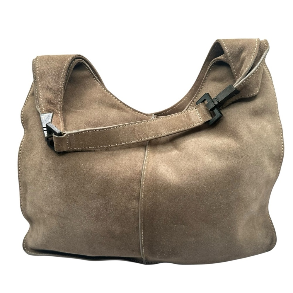 SOLD - Rosetti taupe suede studded hobo handbag, suede - Picture 3 of 15